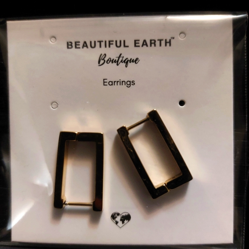 Rectangle Hoop Earrings - Picture 1 of 3